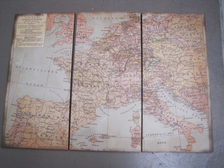Drieluik Landkaart Europa pastel