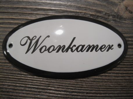 Emaille deurplaatje Woonkamer