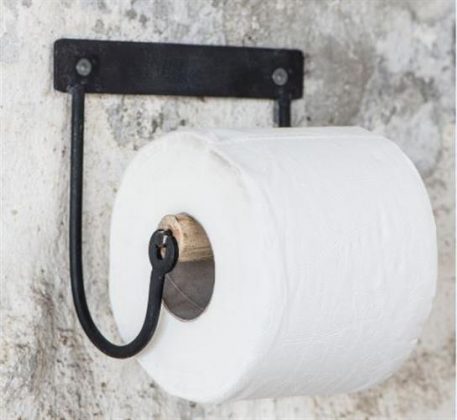 Toiletrolhouder zwart metaal