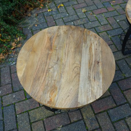 Bijzet-salontafel rond met zwart stalen net UITVERKOCHT - Afbeelding 13