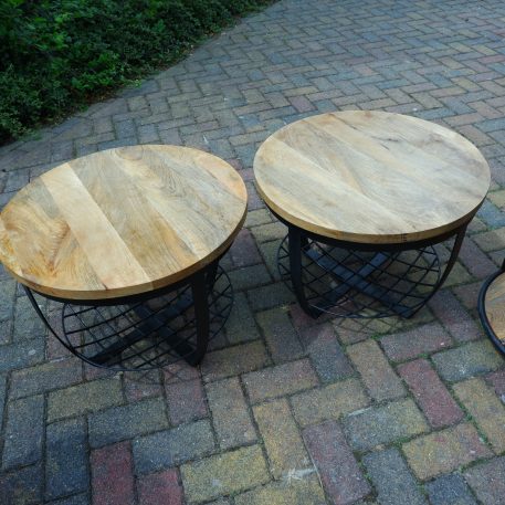 Bijzet-salontafel rond met zwart stalen net UITVERKOCHT - Afbeelding 16