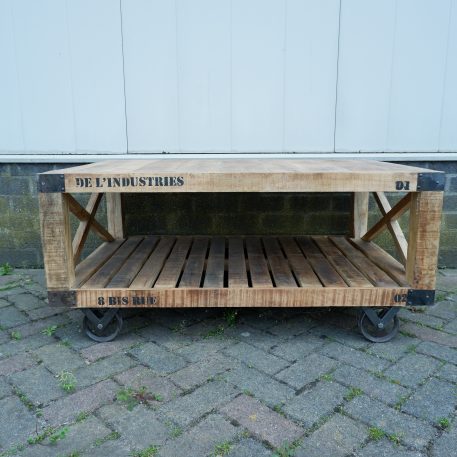 Bijzet-salontafel Cross op wielen - Afbeelding 2