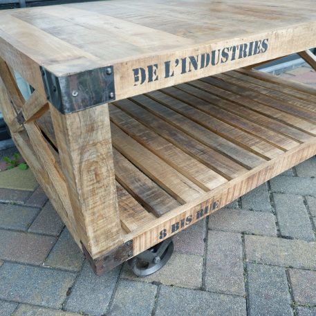 Bijzet-salontafel Cross op wielen - Afbeelding 8