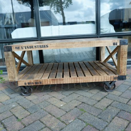 Bijzet-salontafel Cross op wielen - Afbeelding 4