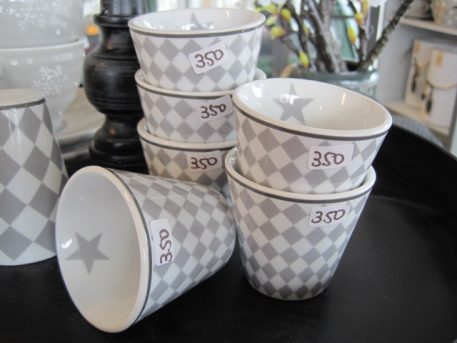 Beker espresso harlequin licht grijs