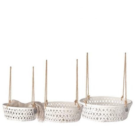 Mand bamboo hangend white medium - Afbeelding 2
