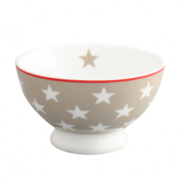 krasilnikoff happy bowl schaal ster taupe