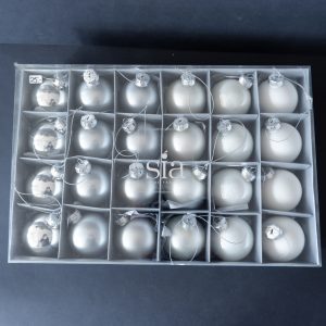 sia home fashion kerstballen grijs zilver wit diameter 6 cm 24 stuks3