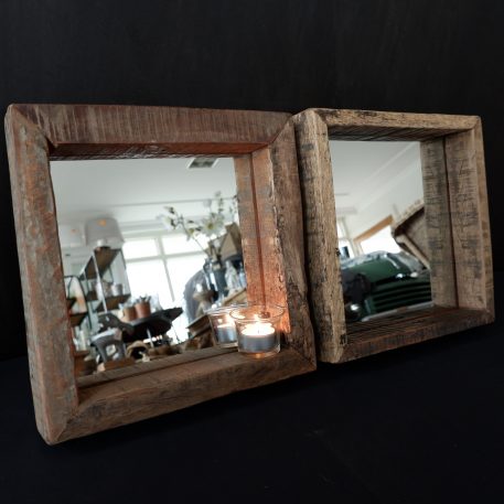 spiegel truckwood vierkant 30 x 30 x 5.5 cm2