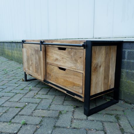 Beau travail tv dressoir met schuifdeur en 2 lades UITVERKOCHT - Afbeelding 2
