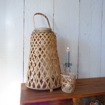 bamboo hurricane conical hoog 39.5 cm diameter 25.5 cm ib-laursen bamboo lantaarn conisch6