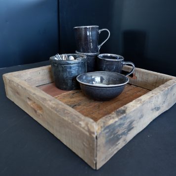 barnwood tray vierkant dienblad truckwood breed 33 cm diep 33 cm rand 6 cm hoog3