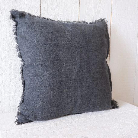Kussen 55x55 cm linnen licht grijs - Afbeelding 2