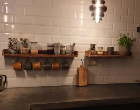Barnwood wandplank 45 cm UITVERKOCHT - Afbeelding 9