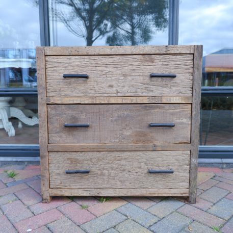 Ladekast Cardiff 3 lades oud vergrijsd hout - Afbeelding 3