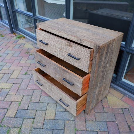 Ladekast Cardiff 3 lades oud vergrijsd hout - Afbeelding 6