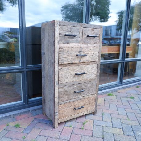 Ladekast London 6 lades oud vergrijsd hout - Afbeelding 5