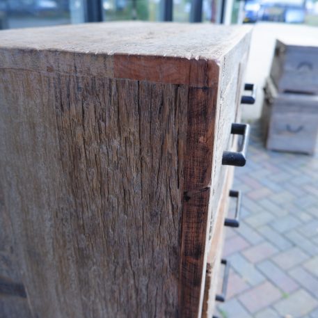 Ladekast London 6 lades oud vergrijsd hout - Afbeelding 7