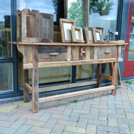 barnwood sidetable 2 lades en deurtjes hoog 81 cm breed 171 cm diep 45 cm truckwood railway wood4