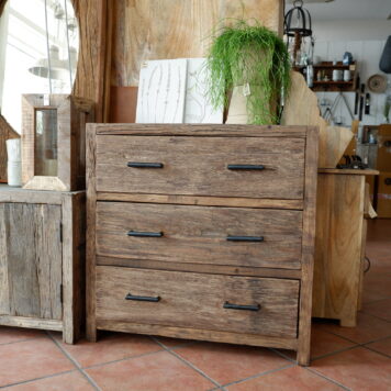 be-uniq 3 ladekast cardiff oud vergrijsd hout hoog 80 cm breed 80 cm diep 40 cm truckwood2