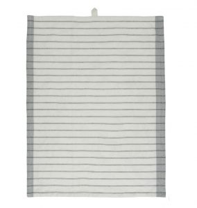 keuken theedoek off white met zwart streepje en grijze bies 50 x 70 cm 100% katoen mynte ib-laursen