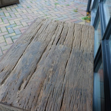 Nachtkastje Oslo XL met lade en deur oud vergrijsd hout TIJDELIJK UITVERKOCHT - Afbeelding 7