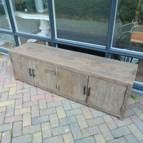 Tv dressoir Wenen 4 deuren oud vergrijsd hout - Afbeelding 2