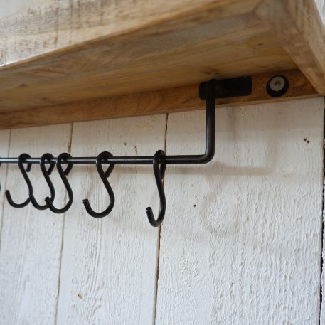 Wandplank 100 cm met 8 kapstokhaken - Afbeelding 4