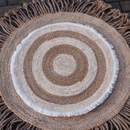 bananenblad vloerkleed wandkleed naturel-beige diameter 75 cm