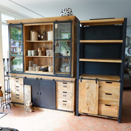 Beau travail boekenkast met schuifdeur en 3 lades - Afbeelding 6