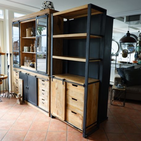 Beau travail boekenkast met schuifdeur en 3 lades - Afbeelding 7