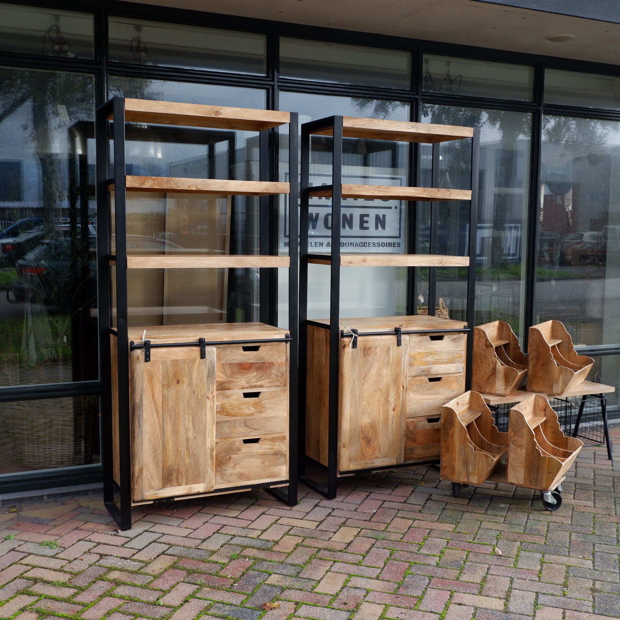 Beau travail boekenkast met schuifdeur en 3 lades VERWACHT EIND AUGUSTUS - Afbeelding 22