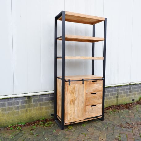 Beau travail boekenkast met schuifdeur en 3 lades - Afbeelding 12