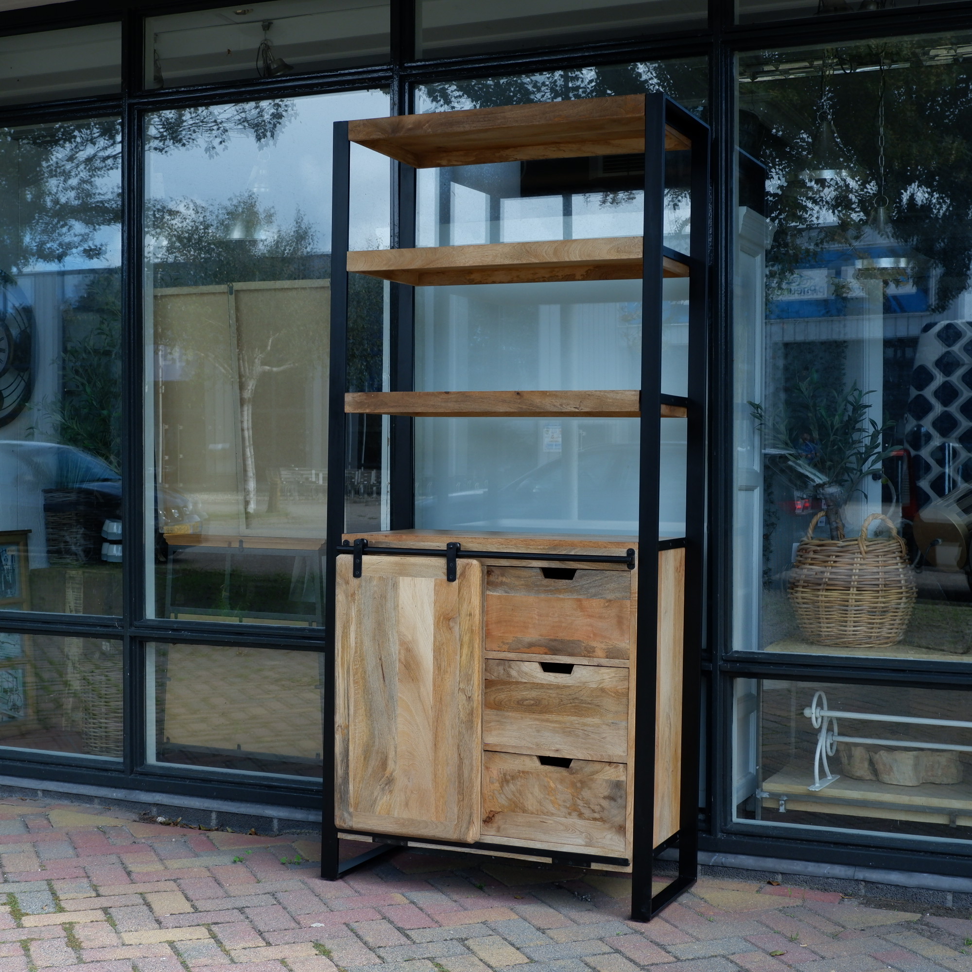 Beau travail boekenkast met schuifdeur en 3 lades VERWACHT EIND AUGUSTUS - Afbeelding 24