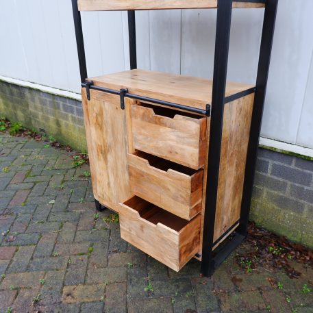 Beau travail boekenkast met schuifdeur en 3 lades - Afbeelding 15