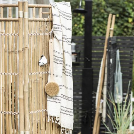 Hammam doek off white met zwart streepje - Afbeelding 2