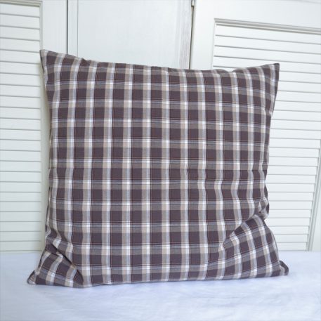 Kussenhoesje 50x50 cm antraciet geruit - Afbeelding 3
