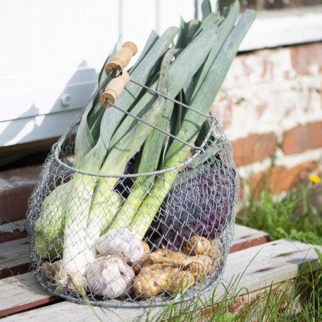 Draadijzeren mand met houten greep - Afbeelding 2