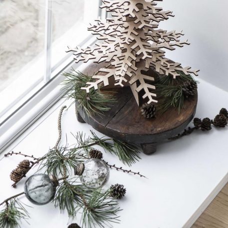 Kerstbal glas metal chips clear - Afbeelding 6