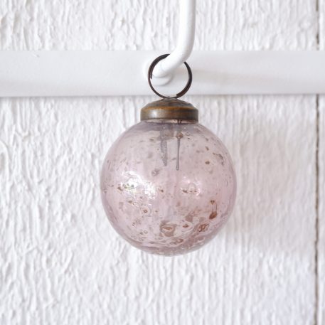 kerstbal glas metal chips roze hoog 6.5 cm diameter 5.5 cm ib-laursen christmas ornament pebbled glass rose1