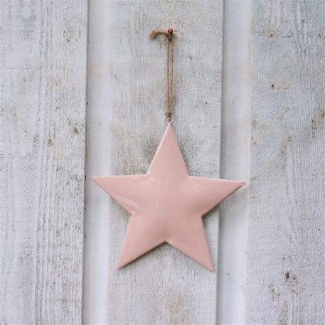 ster roze metaal hoog 15 cm breed 15 cm star for hanging with jute string ib-laursen1