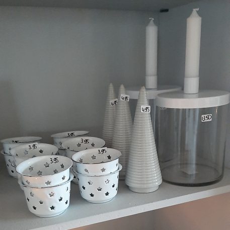 Emaille sfeerlichtje sterren wit - Afbeelding 6