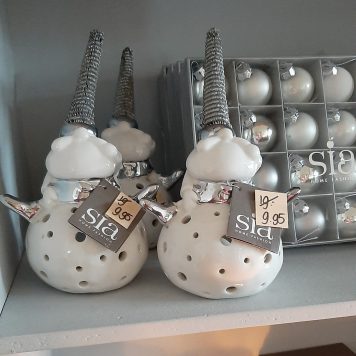 sia home fashion kerstman voor waxinelichtje en kerstballen wit grijs zilver mat en glans