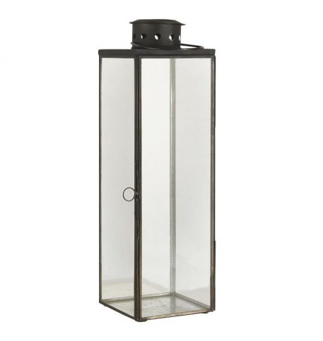 lantaarn vierkant zwart metaal hoog 41 cm diep 12 cm breed 12 cm ib-laursen lantern top round factory black2