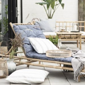 ib-laursen ligbedkussen voor tuin matras blauw katoen 190 cm lang breed 70 cm
