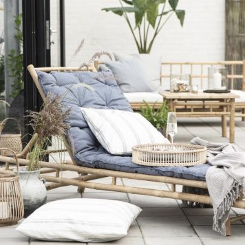 ib-laursen ligbedkussen voor tuin matras blauw katoen 190 cm lang breed 70 cm