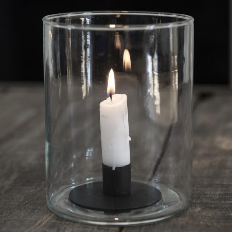 kandelaar voor dinerkaars zwart metaal rond diameter 7 cm hoog 2.5 cm ib-laursen candle holder for dinner candle and for lantern