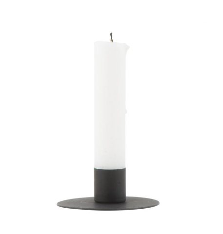 kandelaar voor dinerkaars zwart metaal rond diameter 7 cm hoog 2.5 cm ib-laursen candle holder for dinner candle and for lantern1