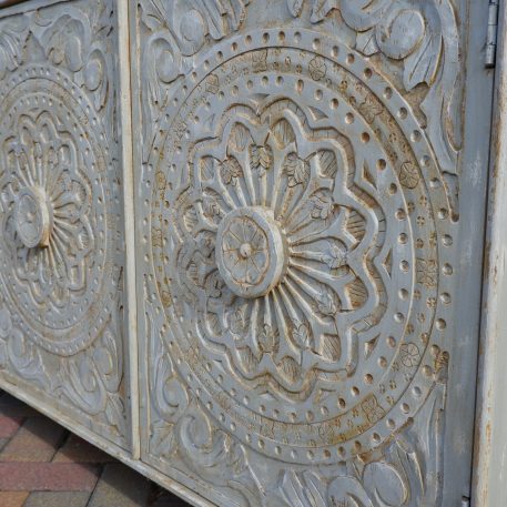 Antiek grijs dressoir Carving 3 deuren - Afbeelding 8