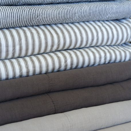 Plaid-quilt katoen krijtstreep zwart-wit 130x180 cm - Afbeelding 9
